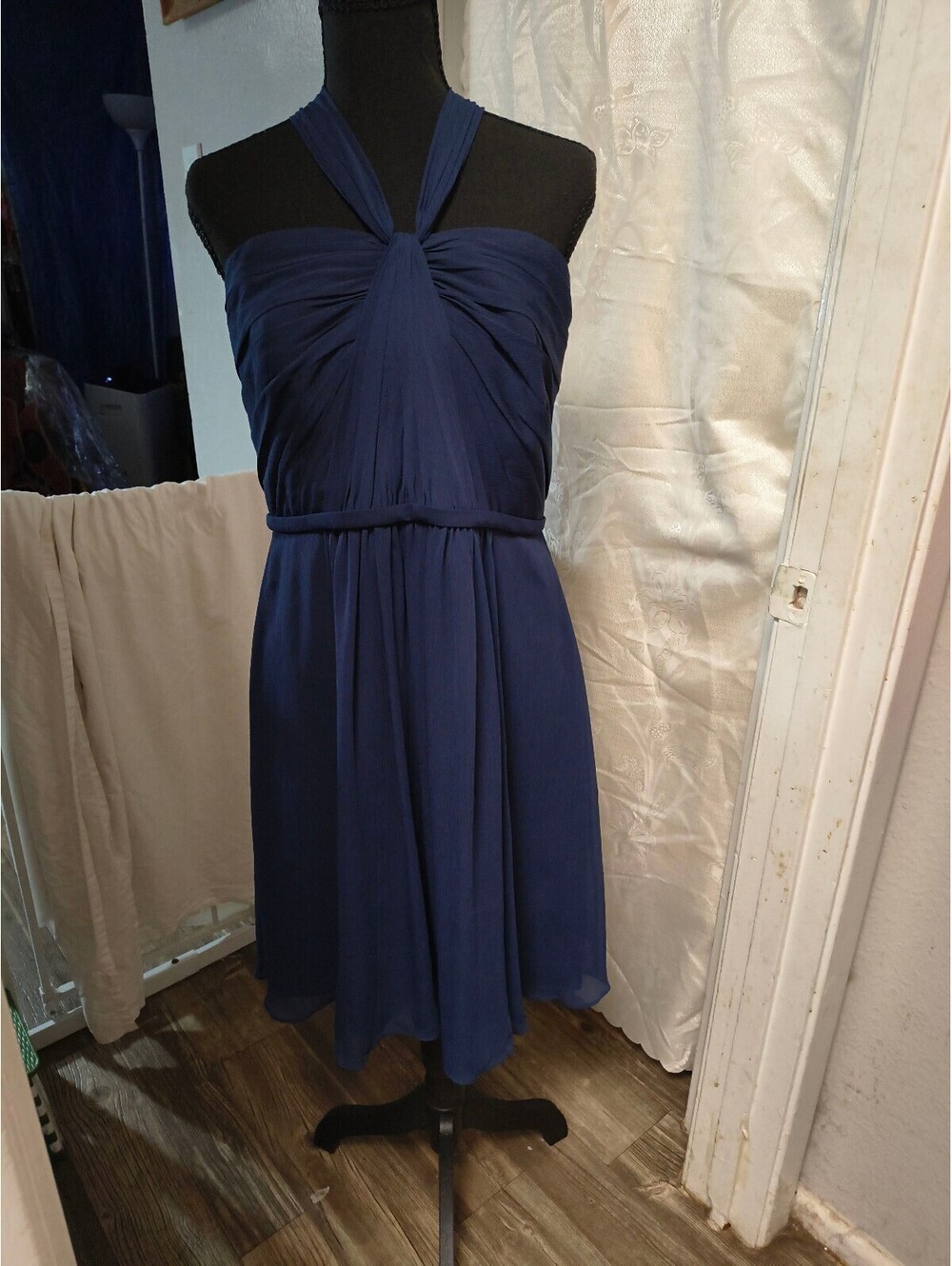 #NWT David's Bridal Navy Blue Halter Dress Size 14